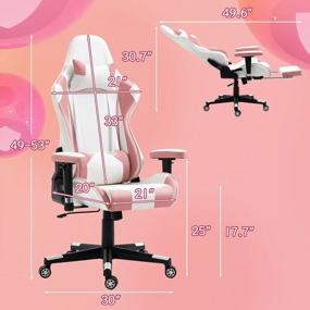 img 3 attached to Experience Comfortable Gaming With ECOTOUGE Pink High Back Racing Chair - Perfect Holiday Gift For Gamers