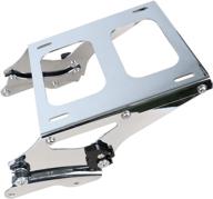 🧳 aufer detachable two up mounting luggage rack & docking hardware for 2014-2022 touring road king, street glide, road glide, electra glide - chrome finish logo