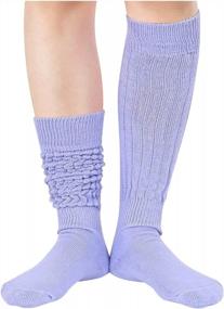 img 1 attached to Women'S Heavy Knit Slouch Socks In Orange, Yellow & Pink - Size 9-11