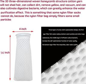 img 2 attached to 🧦 4-Pack Antioverflow Filter Socks, 4 inch Honeycomb Filter Socks, 4 inch Filter Sock for Saltwater Aquarium, 4 inch Ring, 14 inch Long