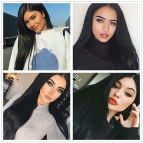 img 2 attached to Transform Your Look With Mersi Long Black Wigs For Women - 27'' Straight Hair Wig Perfect For Daily Wear, Parties, And Halloween - With Bonus Wig Cap S034BK