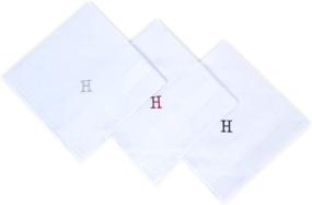 img 2 attached to Boxed Initial Cotton Handkerchiefs Initial Men's Accessories best on Handkerchiefs