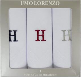 img 1 attached to Boxed Initial Cotton Handkerchiefs Initial Men's Accessories best on Handkerchiefs