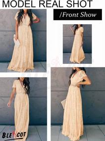 img 2 attached to BOHO Floral Lace V Neck Maxi Dress For Women - Perfect For Evening, Cocktail Parties And Weddings By BLENCOT