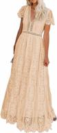 boho floral lace v neck maxi dress for women - perfect for evening, cocktail parties and weddings by blencot logo
