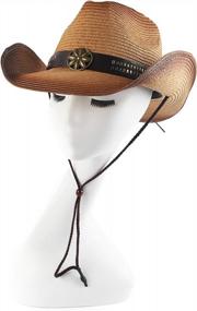 img 2 attached to Melesh Adult Sun Straw Women Men Cowgirl Western Cowboy Hat Colored