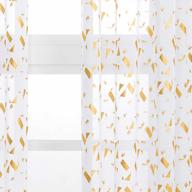 add elegance to your living room with kotile's sheer gold foil confetti curtains - 84 inches long - set of 2 panels logo