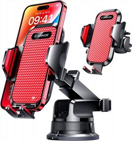 img 4 attached to VANMASS Universal Car Phone Mount [Super Suction Cup] Dashboard Stand, Handsfree Windshield Air Vent Cell Holder For IPhone 13 12 LG & Truck - Pro Version (Red)