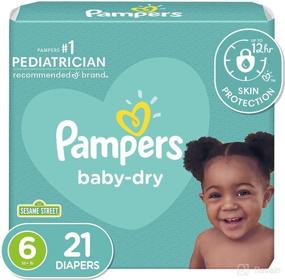 img 4 attached to 👶 Pampers Baby Dry Disposable Diapers Size 6 - Jumbo Pack, 21 Count