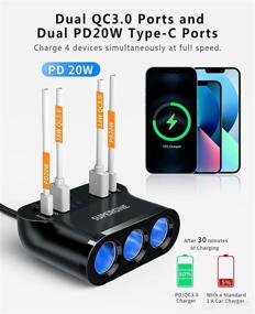 img 1 attached to 3 Socket Cigarette Lighter Splitter Independent