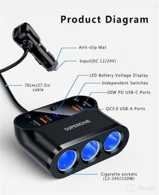 img 3 attached to 3 Socket Cigarette Lighter Splitter Independent