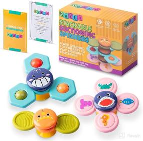 img 4 attached to 🛁 Enhance Infant Bath Time with KayLe Silicone Baby Sensory Toys Spinner - 3 Cute Toddler Bath Toys - Safe Spinning Tops for Kids - Suction Cup Toy Promotes Playful and Enriching Bathing Experience - Also Functions as a Teether Toy