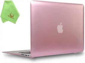 img 4 attached to Роскошный металлический жесткий чехол из розового золота для MacBook Air 11 дюймов (A1370 / A1465) + салфетка для чистки из микрофибры - UESWILL