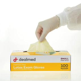 img 4 attached to 🧤 Dealmed Small Cream Latex Exam Gloves - 100 Count, Professional Grade Disposable Medical Gloves, Multi-Purpose Use for First Aid Kits and Medical Facilities