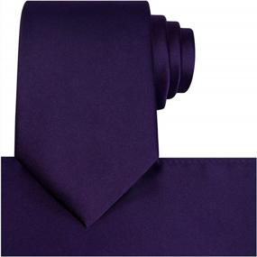 img 4 attached to KissTies Satin Wedding Ties Set With Pocket Square Solid Tie