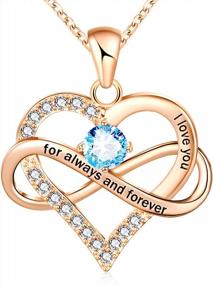 img 4 attached to Ожерелья с подвесками Infinity Love с камнями - идеальный подарок на день рождения для женщин, сестер и девочек от Sovesi