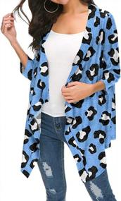 img 2 attached to BISHUIGE Women'S 3/4 Sleeve Cardigans Striped Printed Kimono Loose Cardigan