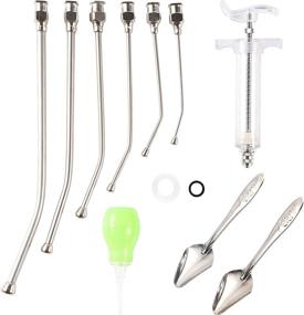 img 4 attached to Optimize Bird Parrot Small Pet Feeding Kit - Adhere To Fly Baby with 6 Curved Gavage Tubes Set and Stainless Steel Metal Spoon
