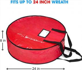 img 3 attached to Protect Your Holiday Decorations With ProPik'S Tear Resistant Christmas Wreath Storage Bag - 24" X 7" (Red) Featuring Heavy Duty Handles And Transparent Card Slot!