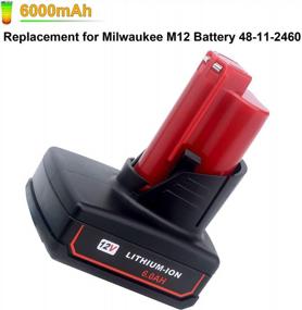 img 3 attached to 2-Pack ELEFLY M12 Lithium Batteries 6.0Ah Compatible With Milwaukee 12V Cordless Tools - Replacement For 48-11-2460 48-11-2411 48-11-2401 48-11-2402 48-11-2440