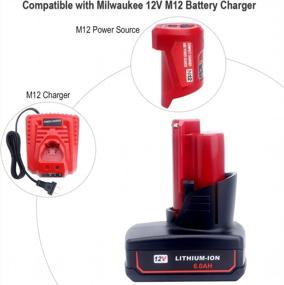 img 1 attached to 2-Pack ELEFLY M12 Lithium Batteries 6.0Ah Compatible With Milwaukee 12V Cordless Tools - Replacement For 48-11-2460 48-11-2411 48-11-2401 48-11-2402 48-11-2440