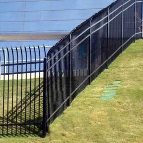 img 3 attached to XCEL - Black Industrial Steel Grade Anti-Rust Fence Panel 6' Ft W X 8' H ( Price Is Per Panel Includes One 11' H Post, Image Shows Two, Minimum Order Quantity 12 Above)