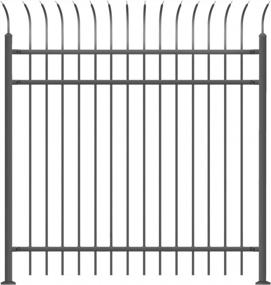 img 1 attached to XCEL - Black Industrial Steel Grade Anti-Rust Fence Panel 6' Ft W X 8' H ( Price Is Per Panel Includes One 11' H Post, Image Shows Two, Minimum Order Quantity 12 Above)
