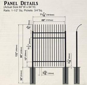 img 2 attached to XCEL - Black Industrial Steel Grade Anti-Rust Fence Panel 6' Ft W X 8' H ( Price Is Per Panel Includes One 11' H Post, Image Shows Two, Minimum Order Quantity 12 Above)