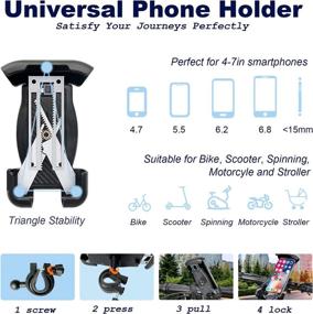 img 2 attached to 🚲 Sturdy and Durable Bike Phone Holder/Mount for 4.7"-6.8" Cellphone: Ideal for Motorcycles, Bicycles, Street Bikes, Dirt Bikes, and Scooters