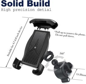 img 3 attached to 🚲 Sturdy and Durable Bike Phone Holder/Mount for 4.7"-6.8" Cellphone: Ideal for Motorcycles, Bicycles, Street Bikes, Dirt Bikes, and Scooters