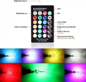img 4 attached to Set Of 4 T10 RGB LED Bulbs With Remote Control, 5050 Strobe And 16 Color Options For Car Interior, Map, Dome, Door, And License Plate Lights - Replaces W5W, 194, 168, And 2825 Bulbs