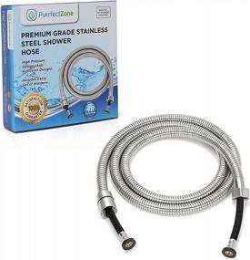 img 4 attached to 🚿 PurrfectZone Shower Hose Replacement: Effortless Installation, Ideal for Shower or Bidet Sprayer (48 inch, Brushed Nickel)