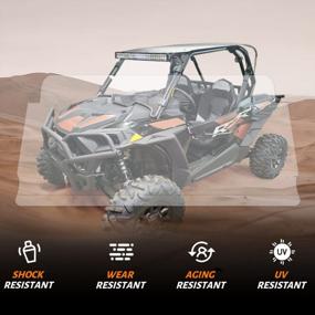 img 2 attached to 2008-2014 Polaris RZR 800/ RZR S 800/ RZR 4 800/ XP 900 Windshield 3-In-1 HECASA Full Clear Flip Down Gas Spring Scratch Resistant Compatible