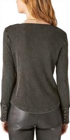 img 1 attached to Chic And Comfy: Lucky Brand Women'S Long Sleeve Trim Mix Henley