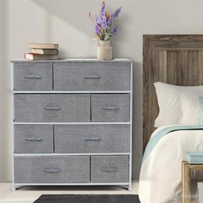 img 1 attached to 🗄️ Sorbus 8-Drawer Dresser for Bedroom - Tall Chest Storage Tower Unit with Steel Frame and Wood Top - Light Gray Organizer for Closet, Hallway, Nursery, Entryway