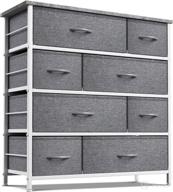 🗄️ sorbus 8-drawer dresser for bedroom - tall chest storage tower unit with steel frame and wood top - light gray organizer for closet, hallway, nursery, entryway logo