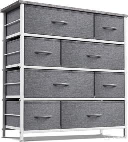 img 4 attached to 🗄️ Sorbus 8-Drawer Dresser for Bedroom - Tall Chest Storage Tower Unit with Steel Frame and Wood Top - Light Gray Organizer for Closet, Hallway, Nursery, Entryway