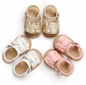img 2 attached to Summer Baby Sandals - Rubber Soled Walking Shoes For Infant Girls, Perfect For Outdoor Activities And Dressy Occasions