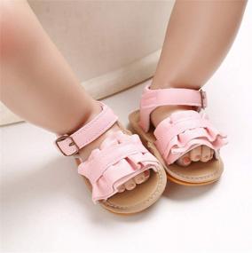 img 3 attached to Summer Baby Sandals - Rubber Soled Walking Shoes For Infant Girls, Perfect For Outdoor Activities And Dressy Occasions