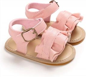 img 1 attached to Summer Baby Sandals - Rubber Soled Walking Shoes For Infant Girls, Perfect For Outdoor Activities And Dressy Occasions