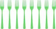 50 count lime heavy duty plastic disposable forks - exquisite solid color premium cutlery logo