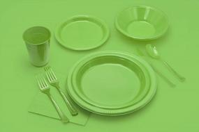 img 2 attached to 50 Count Lime Heavy Duty Plastic Disposable Forks - Exquisite Solid Color Premium Cutlery