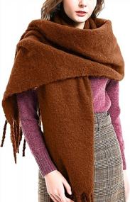 img 3 attached to Stay Snug And Stylish With TWGONE Women'S Classic Tassel Scarf For Fall And Winter