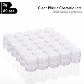 img 3 attached to Pack Of 60 BPA-Free 3 Gram Plastic Containers With Lids For Cosmetics And Makeup Samples - Perfect For Lotion, Creams, Toners, Lip Balms, And More (Color: White)
