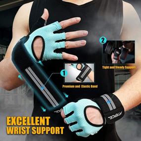 img 1 attached to Breathable Weight Lifting Gloves With Wrist Support For Men And Women - Perfect For Gym, Exercise, Pull-Ups And More! Super Lightweight And Provide Full Palm Protection - Atercel