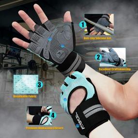 img 2 attached to Breathable Weight Lifting Gloves With Wrist Support For Men And Women - Perfect For Gym, Exercise, Pull-Ups And More! Super Lightweight And Provide Full Palm Protection - Atercel