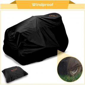 img 2 attached to 🚜 54-Inch Riding Lawn Mower Cover - Heavy Duty Waterproof Polyester Oxford Tractor Cover | UV, Dust, and Water Resistant | Universal Fit with Drawstring & Storage Bag | Black