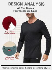 img 1 attached to 100% Merino Wool Men'S Base Layer Long Sleeve Thermal Tee By Eizniz Naturwool - Ideal Underwear Shirt For Keeping Warm