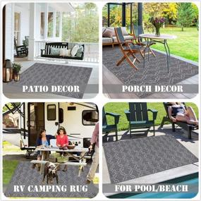 img 1 attached to Moroccan Geometric Textured Weave Indoor Outdoor Area Rug Non Shedding High Traffic 4X6 Grey HiiARug Patio Decor Backyard Living Room Bedroom Kids Room