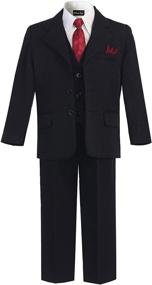 img 2 attached to OLIVIA KOO Boys' Pinstripe 6 Piece Matching Clothing Set for Suits & Sport Coats